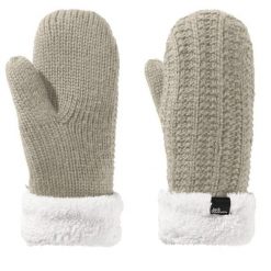 Rękawiczki turystyczne zimowe damskie Jack Wolfskin Highloft Knit Mitten. Szare rękawiczki damskie Jack Wolfskin, na zimę, bez wzorów, z poliesteru, sportowe. Za 108.64 zł.