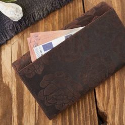 Paolo Peruzzi Portfel damski skórzany duży w róże brązowy vintage T-107-HBR. Brązowe portfele damskie Paolo Peruzzi, bez wzorów. Za 124.59 zł.