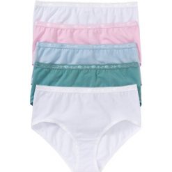 Figi maxi (5 par). Białe figi damskie bonprix, z aplikacjami. Za 67.99 zł.