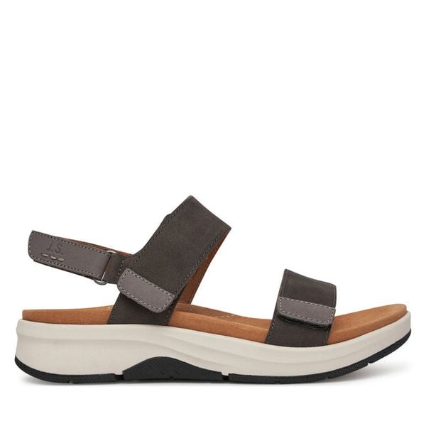 Sandały Josef Seibel. Szare sandały damskie Josef Seibel, bez wzorów, bez obcasa, na płaskiej podeszwie, bez zapięcia. Za 309.99 zł.