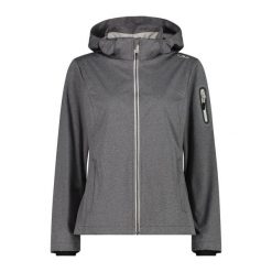 Damska kurtka turystyczna z kapturem CMP. Szare kurtki damskie CMP, l, bez wzorów, z softshellu, z kapturem, trekkingowe. Za 411.25 zł.