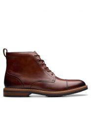 Clarks Kozaki Aldwin Cap 26179733 Brązowy. Brązowe kozaki męskie Clarks, ze skóry. Za 479.99 zł.
