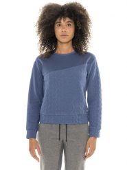 Leone 1947 Braid damskie zimowe bluzy z okrągłym dekoltem i wstawkami z warkocza. Szare bluzy sportowe damskie LEONE 1947 APPAREL, s, bez wzorów, z bawełny, bez kaptura, na fitness i siłownię. Za 324.17 zł.