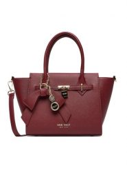 Nine West Torebka CEO-Chelsea-Charm-II-LX10185 Bordowy. Czerwone torebki do ręki damskie Nine West, bez wzorów, z materiału, bez dodatków. Za 349.99 zł.