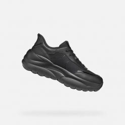 Buty sportowe damskie Geox Xtors Plus. Czarne obuwie sportowe damskie Geox, bez wzorów, z gumy. Za 446.50 zł.