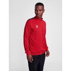 Bluza sportowa męska Hummel Authentic Poly Zip Jacket. Czerwone bluzy męskie Hummel, m, bez wzorów, bez kaptura. Za 168.00 zł.