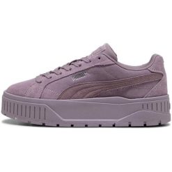 Buty sportowe Puma Karmen Ii. Fioletowe obuwie sportowe damskie Puma, bez wzorów, z zamszu. Za 329.99 zł.