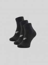 4F Skarpetki krótkie (3-pack) męskie - czarne 43-46. Czarne skarpety męskie 4f, bez wzorów, z bawełny. Za 49.99 zł.