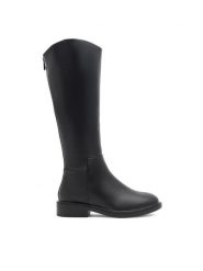 DeeZee Kozaki CANDIDA WYL3560-1 Czarny. Czarne kozaki damskie DeeZee, ze skóry, bez obcasa, na płaskiej podeszwie. Za 179.99 zł.