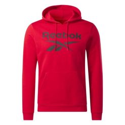 Bluza męska Reebok Identity Big Logo Fleece Hoodie. Czarne bluzy męskie Reebok, m, bez wzorów, z bawełny, z kapturem. Za 239.99 zł.