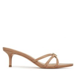 Klapki TWINSET. Brązowe klapki damskie Twinset, bez wzorów, bez obcasa. Za 649.99 zł.