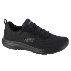 Buty sportowe Sneakersy damskie, Flex Appeal 4.0 Brilliant View. Czarne obuwie sportowe damskie Skechers, bez wzorów, z gumy, trekkingowe. Za 299.99 zł.