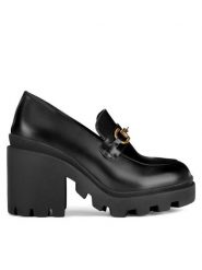 Badura Półbuty MOANA-01W1-001 Czarny. Czarne półbuty damskie Badura, bez wzorów, ze skóry, bez obcasa, na obcasie, bez zapięcia. Za 265.99 zł.