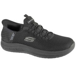 Sneakersy damskie Skechers Slip-Ins Work Summits SR-Enslee. Czarne trampki i tenisówki damskie Skechers, bez wzorów, bez zapięcia. Za 399.99 zł.