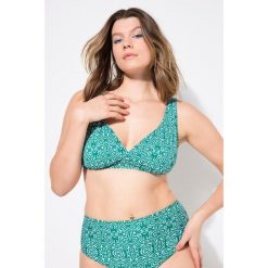 Damska Góra od bikini wyjmowane miękkie miseczki nadruk graficzny. Zielone bikini damskie Ulla Popken, l, bez wzorów, plus size. Za 143.99 zł.