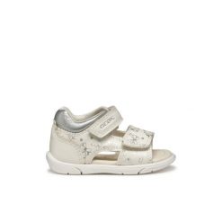 Sandały dla dziewczynki Geox Zapito. Białe sandały dziewczęce Converse, ze skóry, bez zapięcia. Za 169.99 zł.