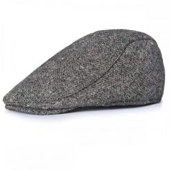 Jesienno-Zimowy Kaszkiet z Dodatkiem Wełny - Pako Jeans - Ciemnoszary Melanż. Szare czapki i kapelusze męskie Pako Jeans, na jesień, bez wzorów, z jeansu. Za 65.00 zł.