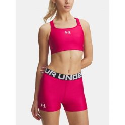 Biustonosz sportowy Under Armour HeatGear High. Czerwone obuwie sportowe damskie Under Armour, bez wzorów, na fitness i siłownię. Za 129.99 zł.