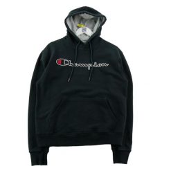 Second life - Bluza z kapturem męska kieszeń kangura - Stan dobry. Czarne bluzy sportowe męskie Champion, m, bez wzorów, z materiału, z kapturem. Za 102.96 zł.