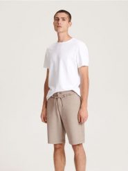 Szorty regular fit - beżowy. Brązowe szorty męskie Reserved, l, bez wzorów, z bawełny. Za 99.99 zł.
