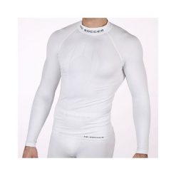 Bluza termiczna do piłki nożnej męska biała. Białe bluzy męskie HO SOCCER, m, bez wzorów, z materiału, bez kaptura. Za 194.40 zł.