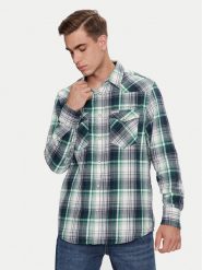 Wrangler Koszula Western 112357242 Zielony Regular Fit. Zielone koszule męskie Wrangler, l, bez wzorów, z bawełny, bez kołnierzyka, bez ramiączek. Za 189.99 zł.