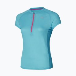 Koszulka do biegania damska Mizuno Trail DAF HZ Tee. Niebieskie koszulki sportowe damskie Mizuno, xl, bez wzorów, z materiału, bez kołnierzyka. Za 82.99 zł.