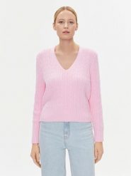Tommy Hilfiger Sweter WW0WW39017 Różowy Regular Fit. Czerwone swetry damskie Tommy Hilfiger, xxl, bez wzorów, z syntetyku, bez kołnierzyka, bez ramiączek, bez kaptura. Za 599.99 zł.