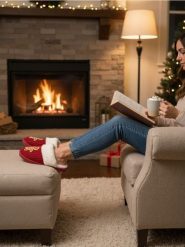 Ocieplane kapcie z futerkiem - czerwony. Czerwone kapcie damskie Sinsay, bez wzorów. Za 25.99 zł.