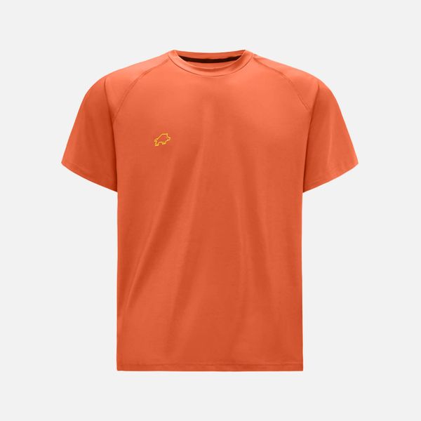 Koszulka oversize DZIK® PRO dust orange. Pomarańczowe koszulki sportowe męskie DZIK, l, bez wzorów, z elastanu, bez kołnierzyka, bez ramiączek, na fitness i siłownię. Za 179.99 zł.