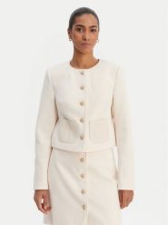 Morgan Marynarka 261-VIKTORY Beżowy Slim Fit. Brązowe żakiety damskie Morgan, bez wzorów, z syntetyku. Za 459.99 zł.