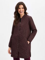 Soyaconcept® Płaszcz pikowany Kobiety lila, XS. Brązowe płaszcze damskie xs, bez wzorów, eleganckie, bez kaptura. Za 449.95 zł.