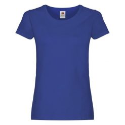 Oryginalna Koszulka Damska. Niebieskie t-shirty damskie Fruit of the Loom, xl, bez wzorów, sportowe, bez kołnierzyka. Za 27.99 zł.