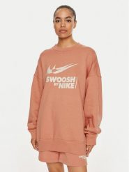 Nike Bluza FZ4631 Brązowy Regular Fit. Brązowe bluzy damskie Nike, l, bez wzorów, z bawełny, bez kaptura. Za 209.99 zł.