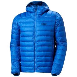 Kurtka z kapturem Helly Hansen Verglas Down 2.0. Niebieskie kurtki sportowe męskie Helly Hansen, bez wzorów, z puchu, trekkingowe. W wyprzedaży za 947.60 zł.