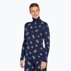 Bluza termoaktywna damska icebreaker Merino 260 Vertex LS Half Z Falling Flakes. Niebieskie bluzy damskie Icebreaker, bez wzorów, bez kaptura, narciarskie. Za 469.99 zł.