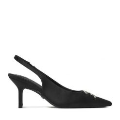 Szpilki Juicy Couture. Czarne szpilki damskie Juicy Couture, bez wzorów, bez obcasa, bez zapięcia. Za 229.99 zł.