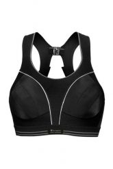 Biustonosz treningowy Shock Absorber Ultimate Run Bra 2024 black U10046. Czarne biustonosze Champion, bez wzorów, z materiału. Za 199.99 zł.