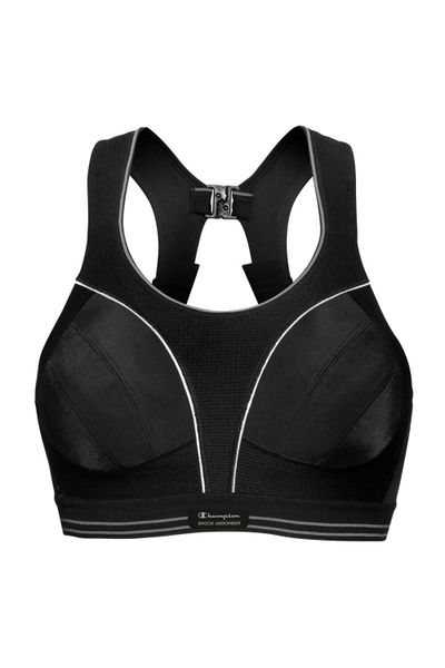 Biustonosz treningowy Shock Absorber Ultimate Run Bra 2024 black U10046. Czarne biustonosze Champion, bez wzorów, z materiału. Za 199.99 zł.