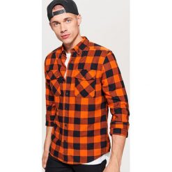 Koszula w kratę - Pomarańczowy. Brązowe koszule męskie Cropp. Za 79.99 zł.