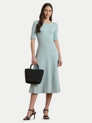 LAUREN RALPH LAUREN Sukienka codzienna 250863913015 Błękitny Regular Fit. Niebieskie sukienki damskie Lauren Ralph Lauren, na co dzień, l, bez wzorów, z bawełny, bez kołnierzyka, bez ramiączek, proste. Za 449.99 zł.