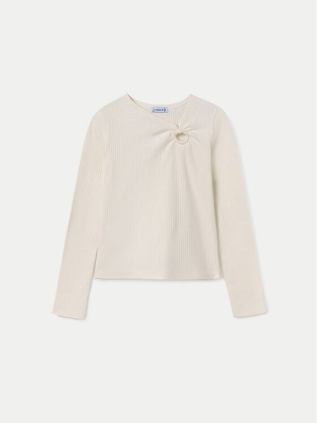Mayoral Bluzka 7011 Écru Regular Fit. Bluzki dla dziewczynek Mayoral, bez wzorów, z bawełny, bez ramiączek. Za 59.99 zł.