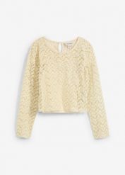 Bluzka koronkowa z topem z dżerseju (2 części). Brązowe t-shirty i topy dla dziewczynek bonprix, bez wzorów, z dżerseju, bez ramiączek. Za 109.99 zł.