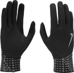 Nike Męskie Rękawice M Pacer Lightweight Rg Reflective black/silver rozmiar L. Czarne rękawiczki męskie Nike, bez wzorów, sportowe. Za 147.92 zł.