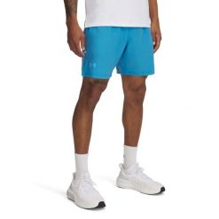 Tkane szorty 2 w 1 Under Armour Launch Elite. Niebieskie krótkie spodenki sportowe męskie Under Armour, bez wzorów, do biegania. Za 294.50 zł.
