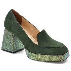 Zielone Półbuty Armodo Damskie Eleganckie Buty. Zielone półbuty damskie Armodo, bez wzorów, ze skóry, eleganckie, bez obcasa, na obcasie, bez zapięcia. Za 349.00 zł.