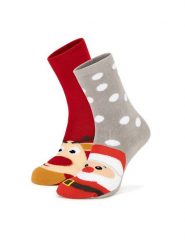 Jenny Fairy Skarpety długie 4WB-003-AW24 (2-pack) Czerwony. Czerwone skarpety damskie Jenny Fairy, bez wzorów, z bawełny. Za 39.99 zł.