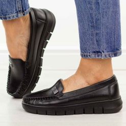 Czarne skórzane mokasyny damskie Potocki 19427. Czarne mokasyny damskie POTOCKI, z jeansu, biznesowe. Za 219.00 zł.