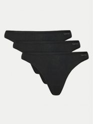 Calvin Klein Underwear Komplet 3 par stringów 000QD5217E Czarny. Czarne stringi damskie Calvin Klein Underwear, xl, bez wzorów, z bawełny. Za 119.99 zł.