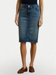 LAUREN RALPH LAUREN Spódnica jeansowa 200817846001 Granatowy Straight Fit. Niebieskie spódnice damskie Lauren Ralph Lauren, bez wzorów, z bawełny. Za 369.99 zł.
